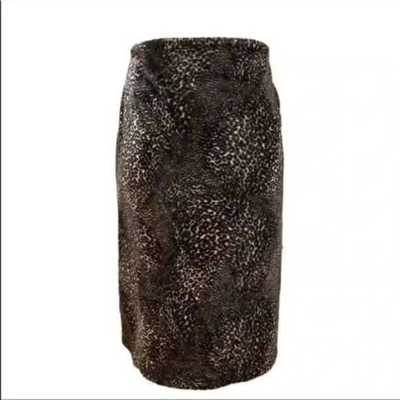 Valerie Stevens velvet cheetah print skirt 14 - Picture 1 of 7